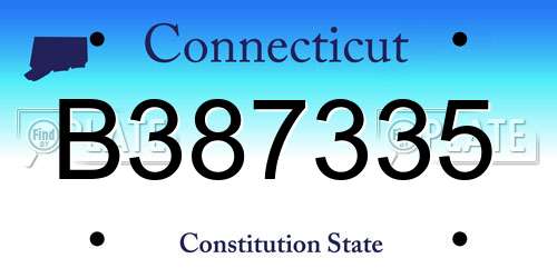 B387335 Connecticut License Plate