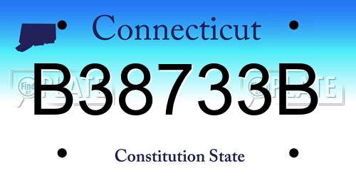 B38733B Connecticut License Plate