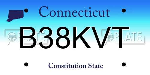 B38KVT Connecticut License Plate