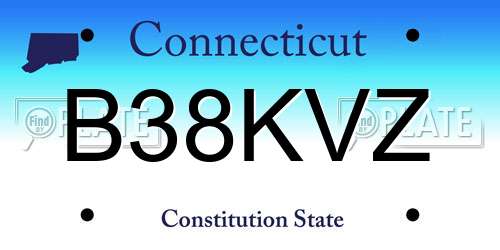 B38KVZ Connecticut License Plate