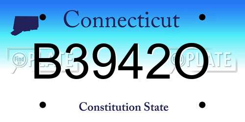 B3942O Connecticut License Plate
