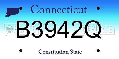 B3942Q Connecticut License Plate