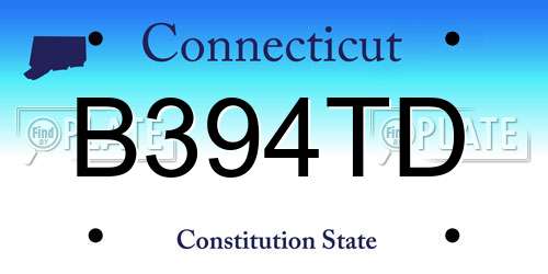B394TD Connecticut License Plate