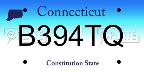 B394TQ Connecticut License Plate