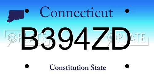 B394ZD Connecticut License Plate