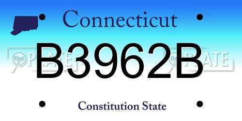 B3962B Connecticut License Plate