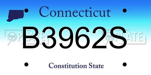 B3962S Connecticut License Plate