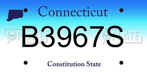 B3967S Connecticut License Plate