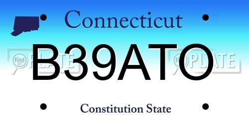 B39ATO Connecticut License Plate