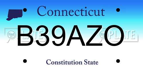 B39AZO Connecticut License Plate