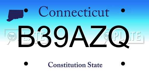 B39AZQ Connecticut License Plate