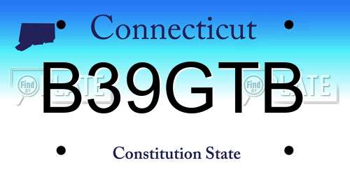 B39GTB Connecticut License Plate