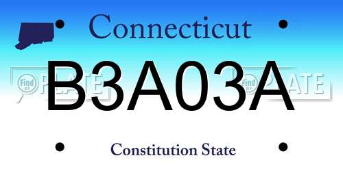 B3A03A Connecticut License Plate