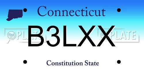 B3LXX Connecticut License Plate