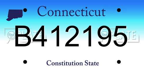 B412195 Connecticut License Plate