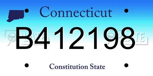 B412198 Connecticut License Plate