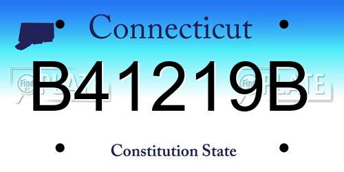 B41219B Connecticut License Plate