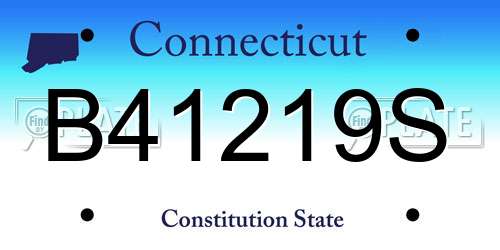 B41219S Connecticut License Plate