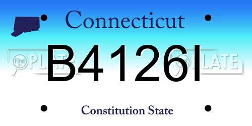 B4126I Connecticut License Plate
