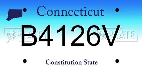 B4126V Connecticut License Plate