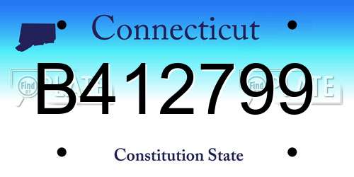 B412799 Connecticut License Plate