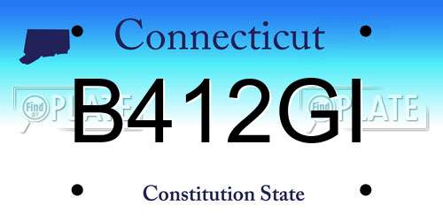 B412GI Connecticut License Plate