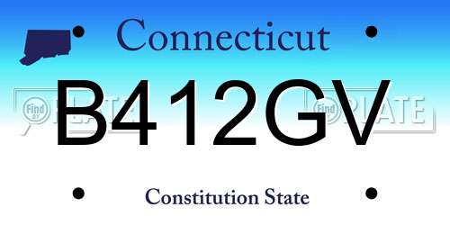 B412GV Connecticut License Plate