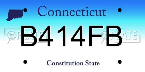 B414FB Connecticut License Plate