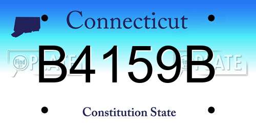 B4159B Connecticut License Plate