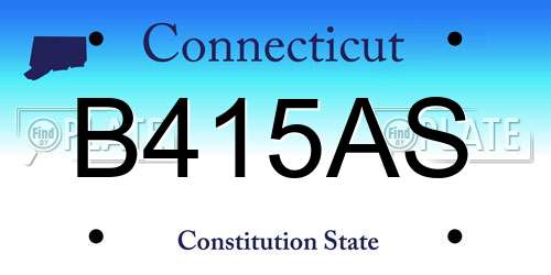 B415AS Connecticut License Plate