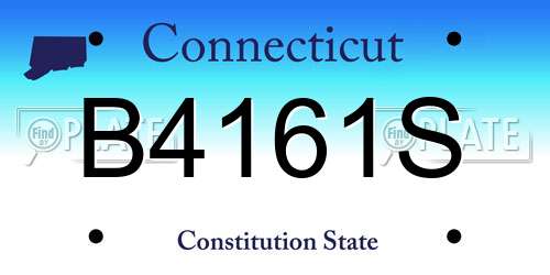 B4161S Connecticut License Plate