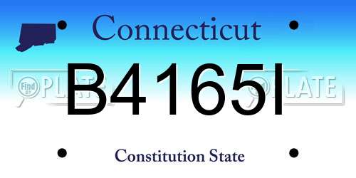 B4165I Connecticut License Plate