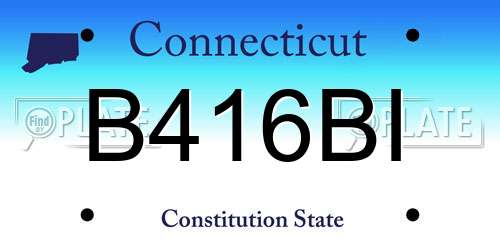 B416BI Connecticut License Plate