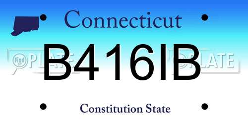 B416IB Connecticut License Plate