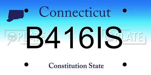 B416IS Connecticut License Plate