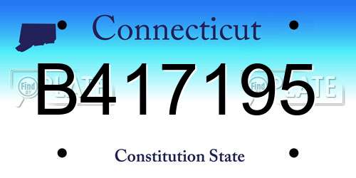 B417195 Connecticut License Plate