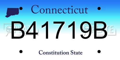 B41719B Connecticut License Plate