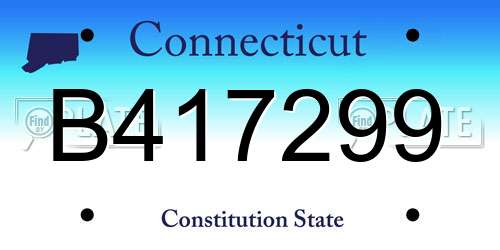 B417299 Connecticut License Plate