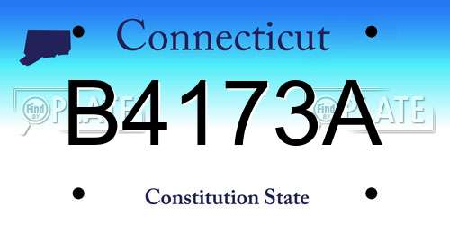 B4173A Connecticut License Plate