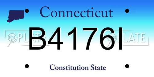 B4176I Connecticut License Plate
