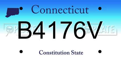 B4176V Connecticut License Plate
