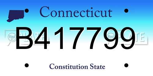 B417799 Connecticut License Plate
