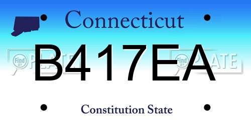 B417EA Connecticut License Plate