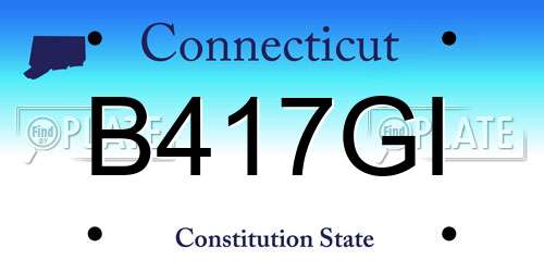 B417GI Connecticut License Plate