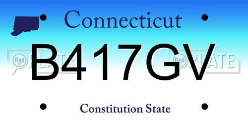 B417GV Connecticut License Plate