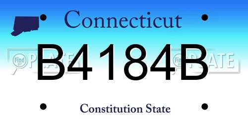 B4184B Connecticut License Plate