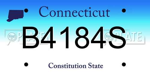 B4184S Connecticut License Plate