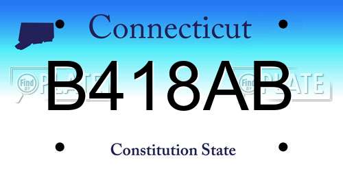 B418AB Connecticut License Plate