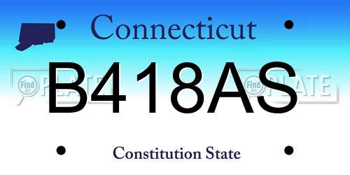 B418AS Connecticut License Plate