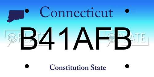 B41AFB Connecticut License Plate